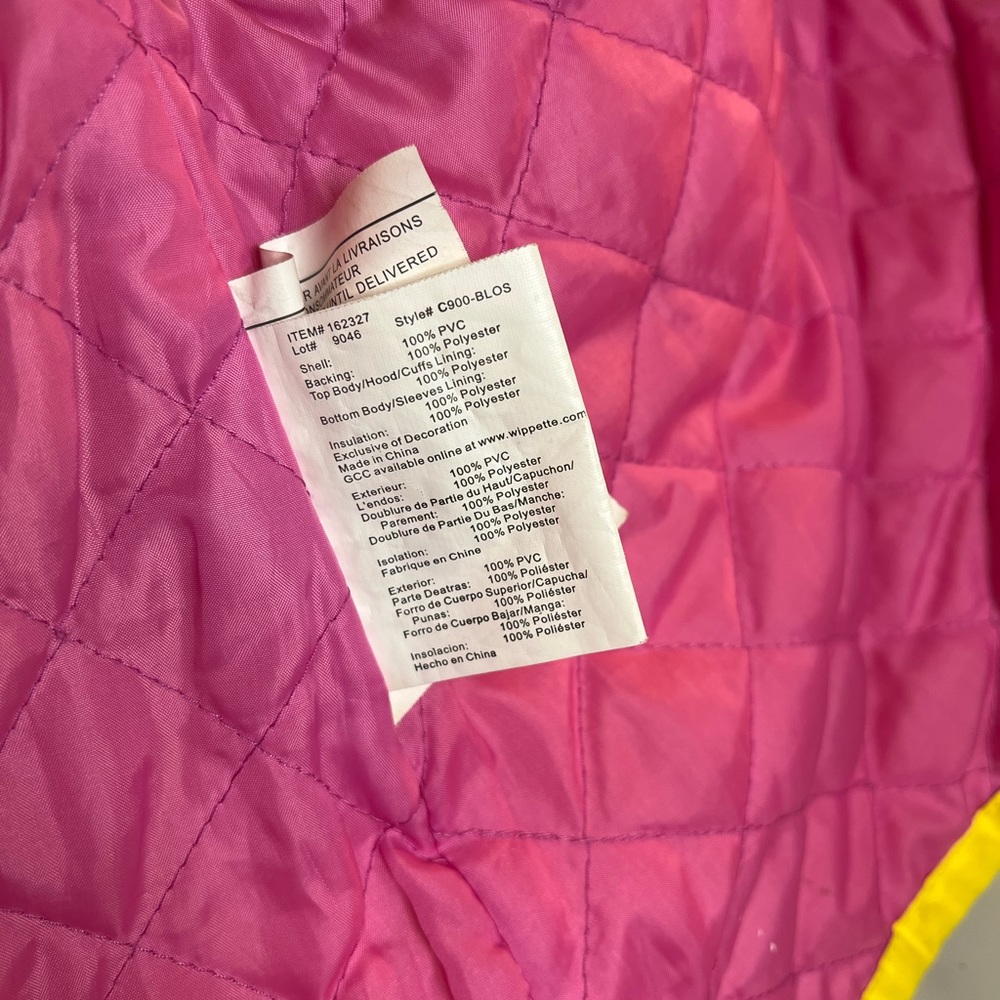 Beautiful Flowers, Wippette Kids Bright Yellow Kids Rain Jacket size 4 - Picture 5 of 7